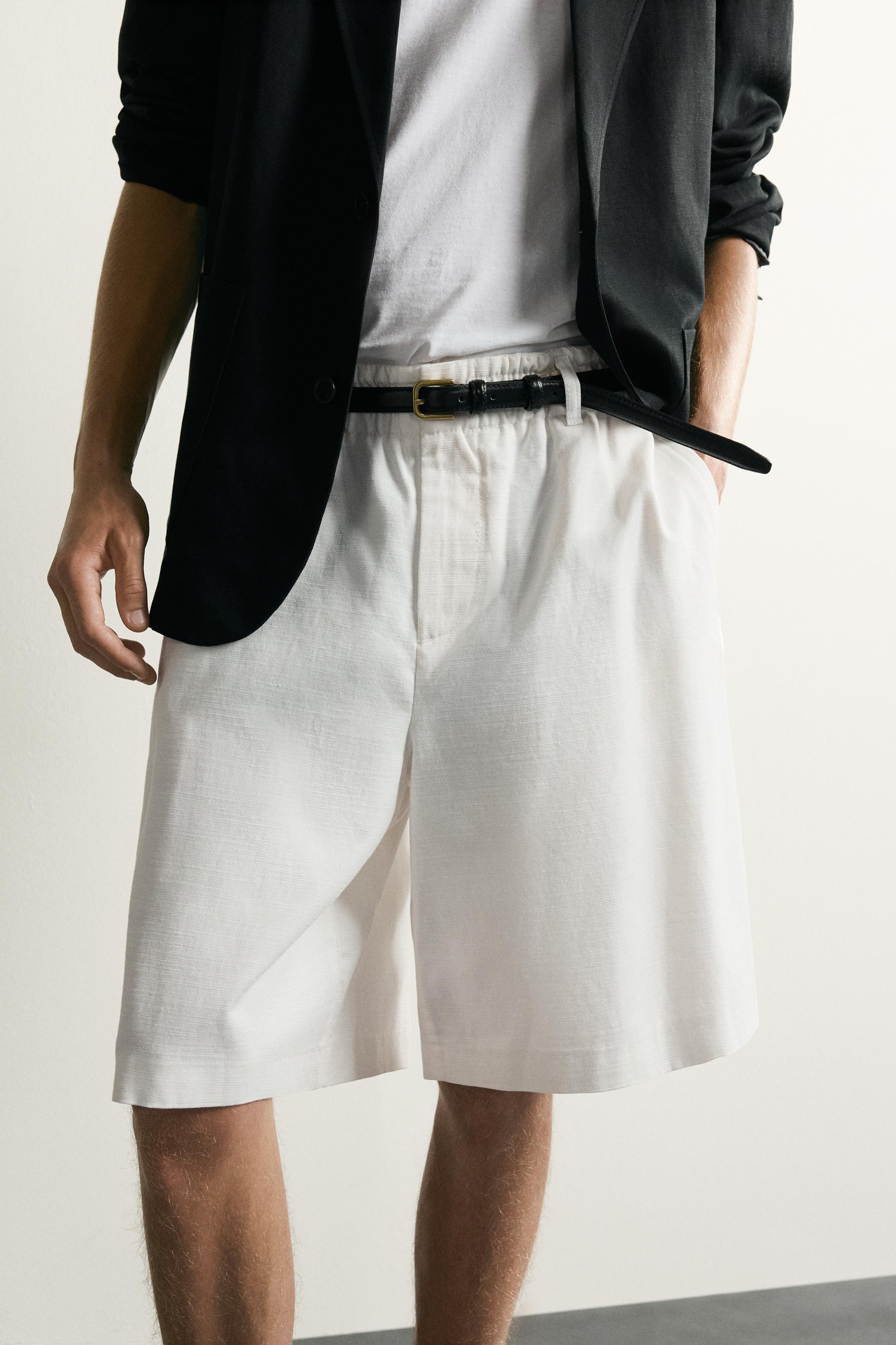 COTTON-LYOCELL WIDE FIT SHORTS